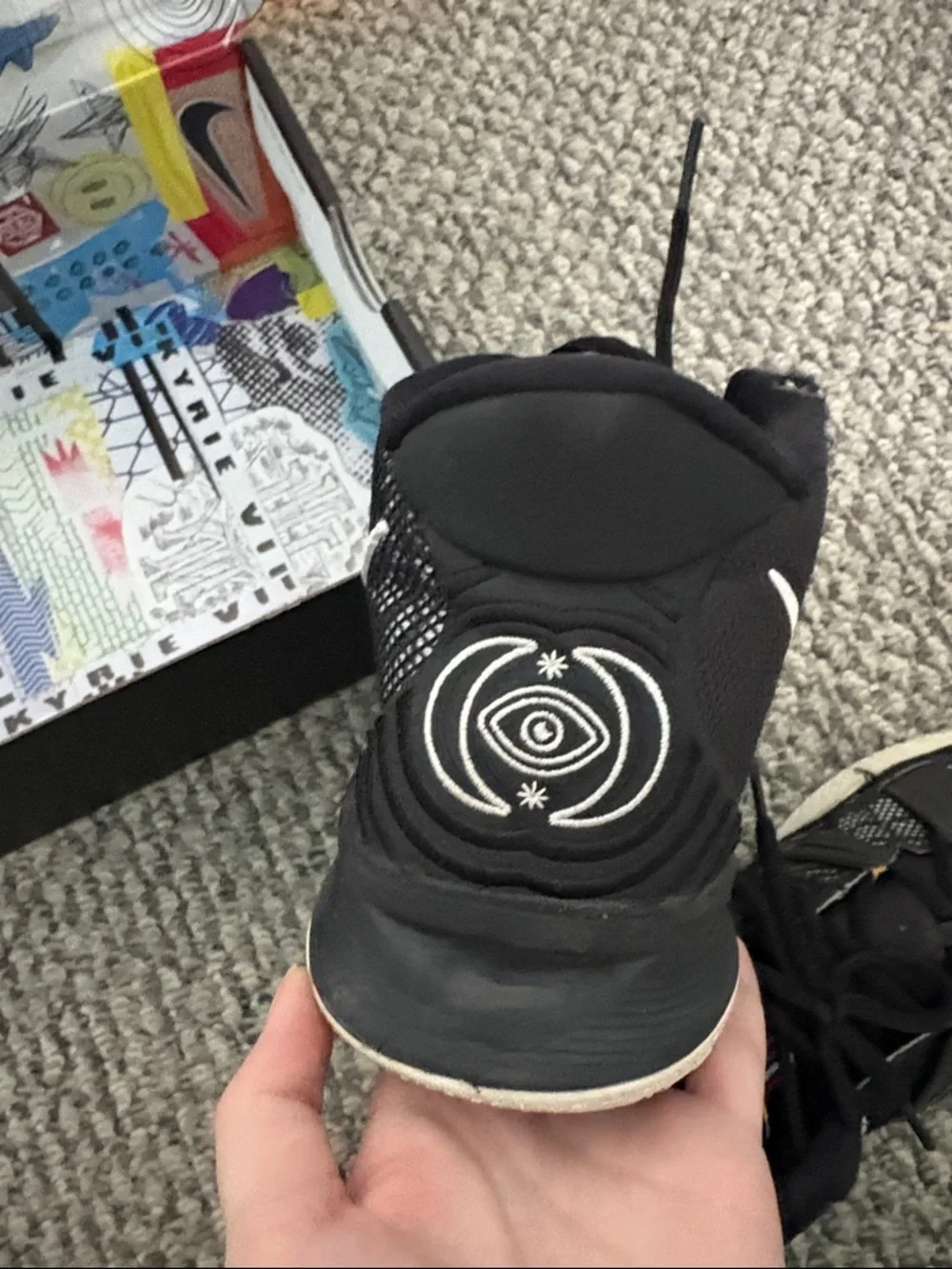 KYRIE - 7 youth limited edition - Nike Kids' Black and Teal High-Top Sneakers - Picture 3 of 6